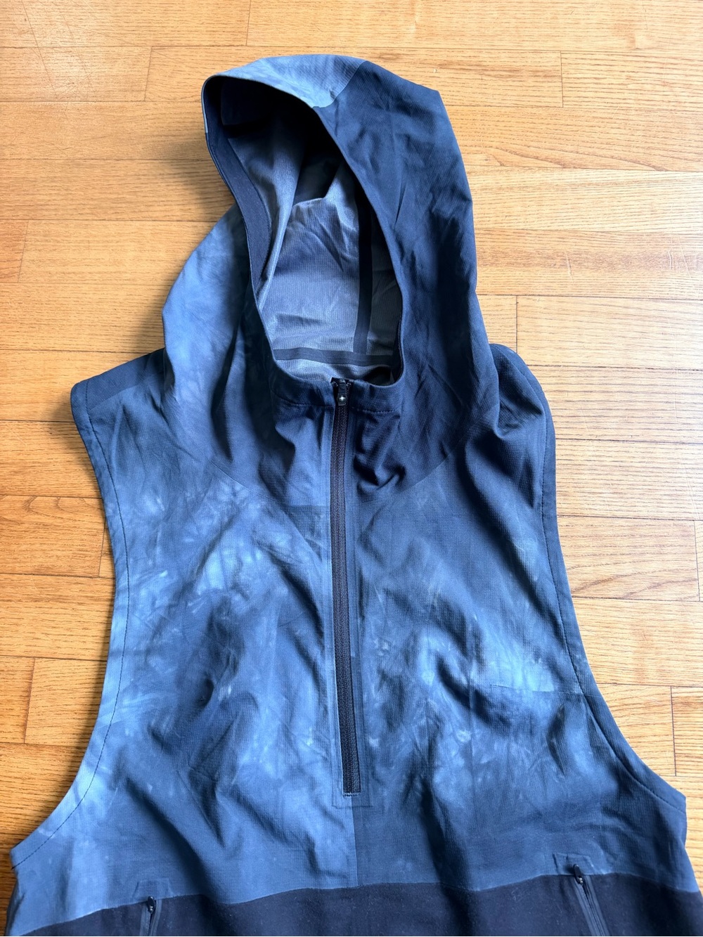 The North Face Med Half Zip Hooded Vest Tie Dye Gorpcore active tunic Black M - Picture 4 of 6